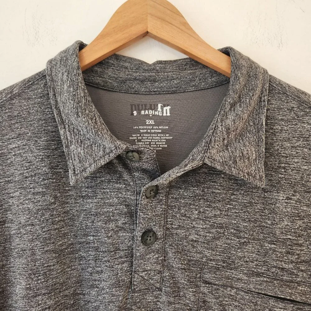 Duluth Trading Co. Grey Short Sleeve Polo Shirt Performance Wear Men's XL